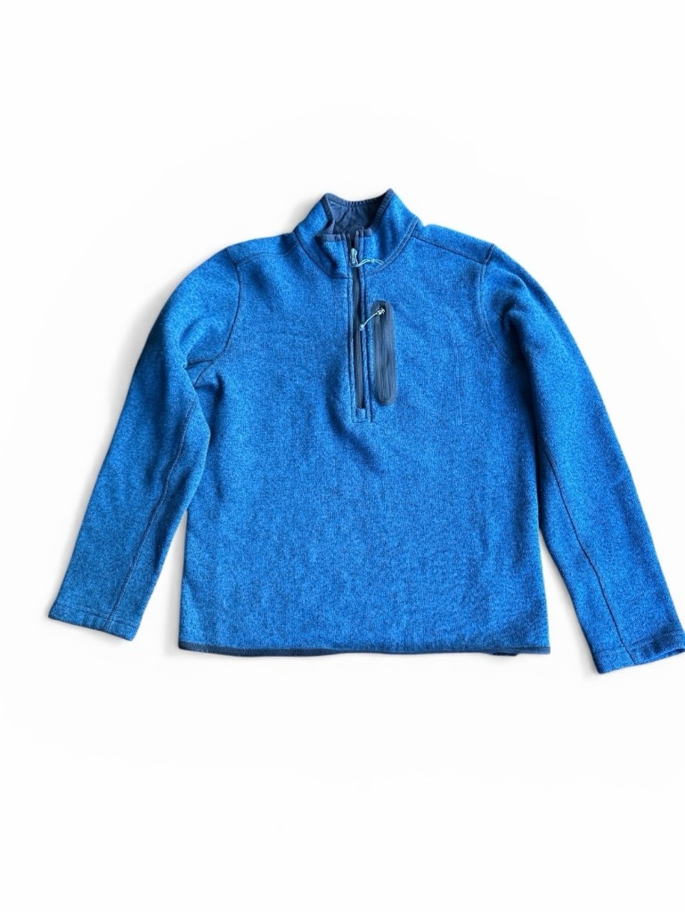 LAND’S END WOMEN’S QUARTER ZIP POLYESTER KNIT BLUE PULLOVER SMALL
